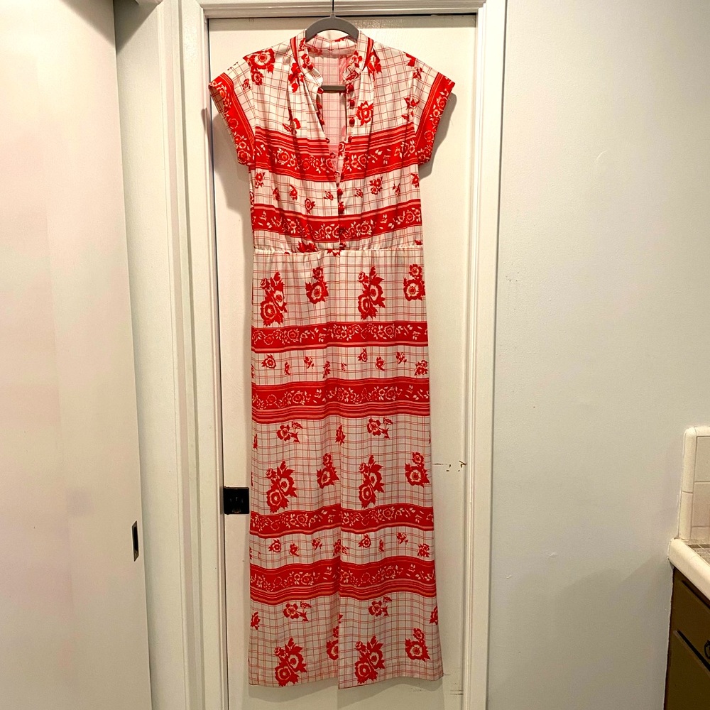 1960/1970 Vintage Floral Maxi Dress